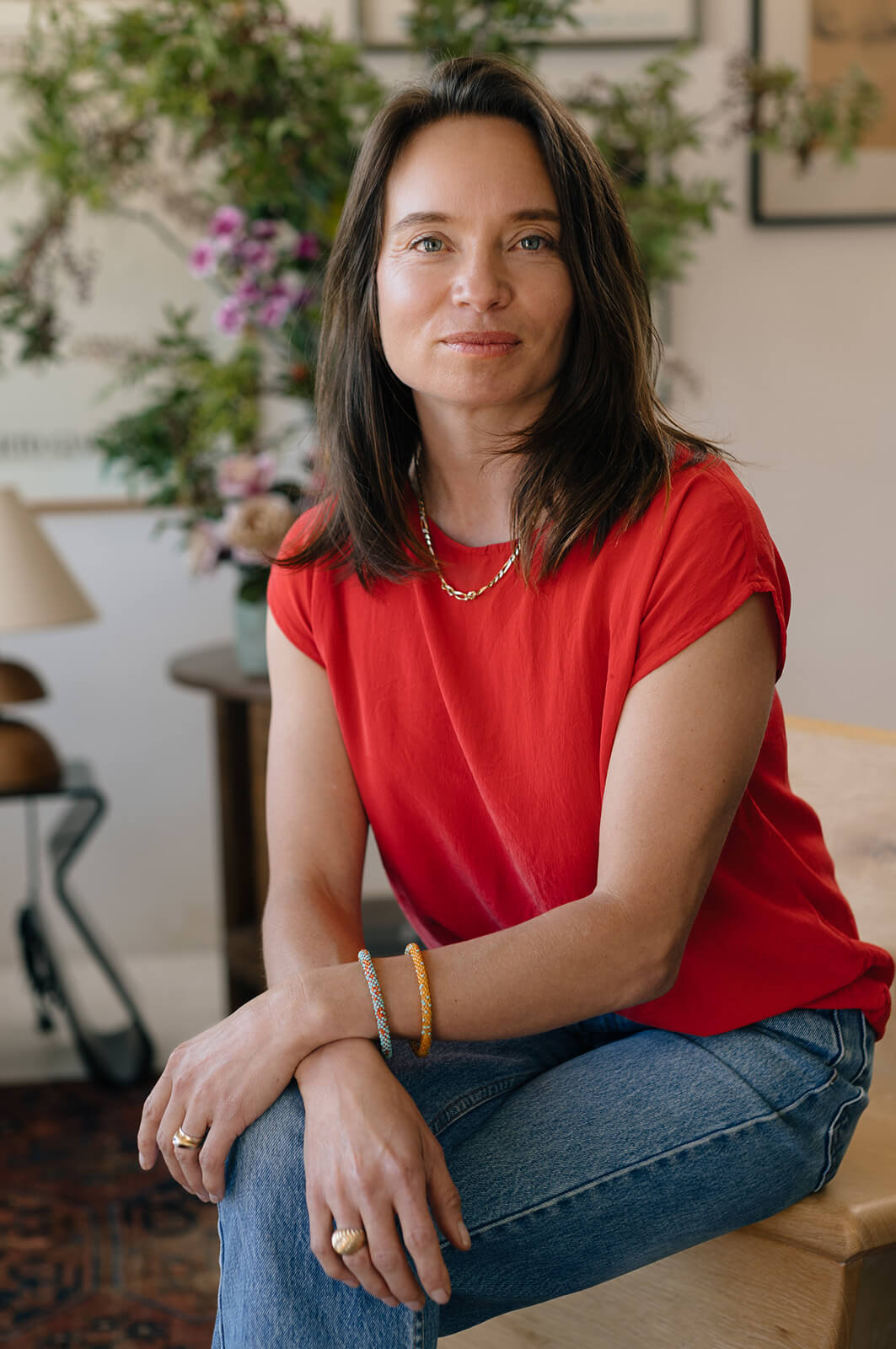 Alexandra Rose Franco seated in her studio, photographed by Thom Milkovic